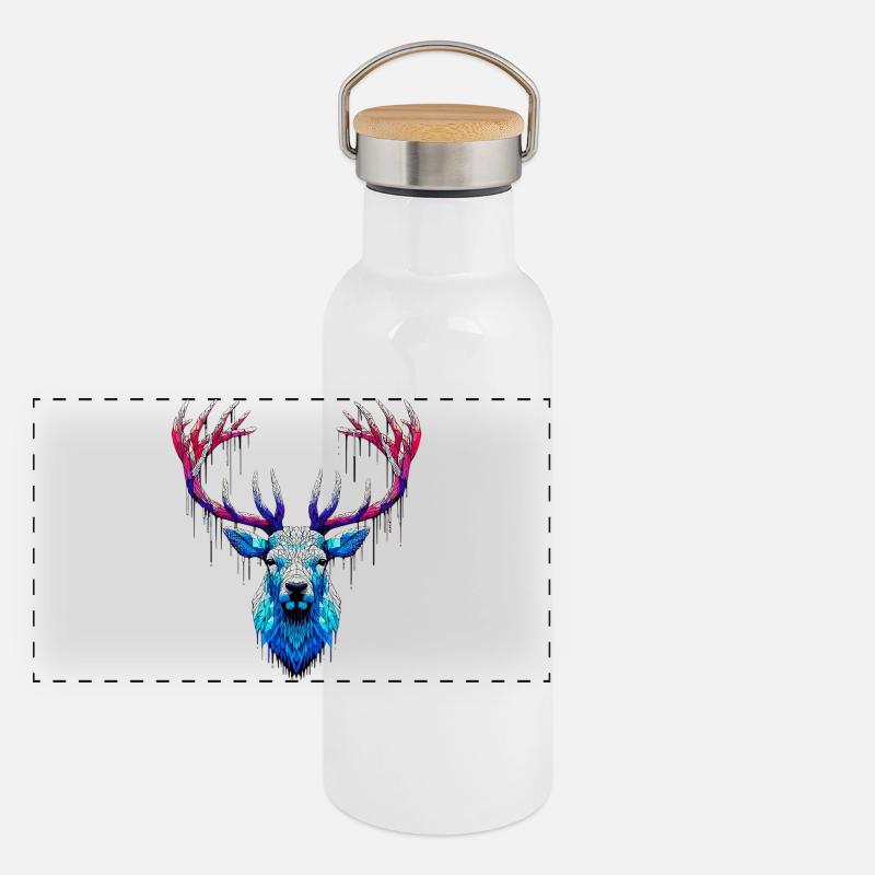 Cerf des glaces Gourde isotherme avec bouchon en bambou