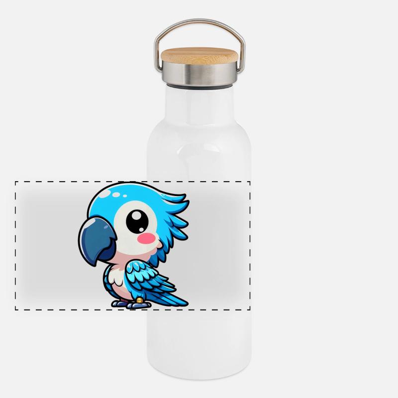 Perroquet Gourde isotherme avec bouchon en bambou