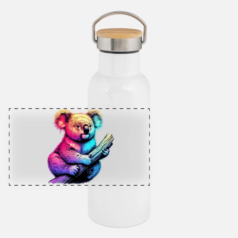 Koala Gourde isotherme avec bouchon en bambou