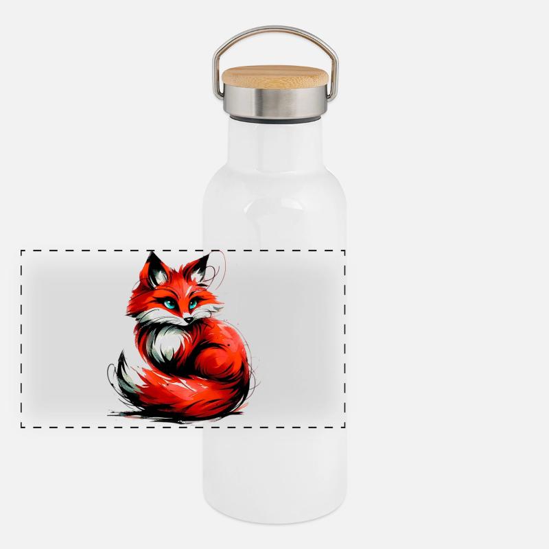 Fuchs Panorama Thermosflasche mit Bambusdeckel