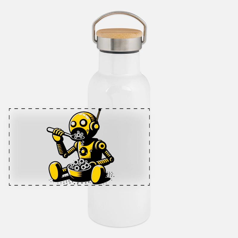Robot extraterrestre extraterrestre Gourde isotherme avec bouchon en bambou