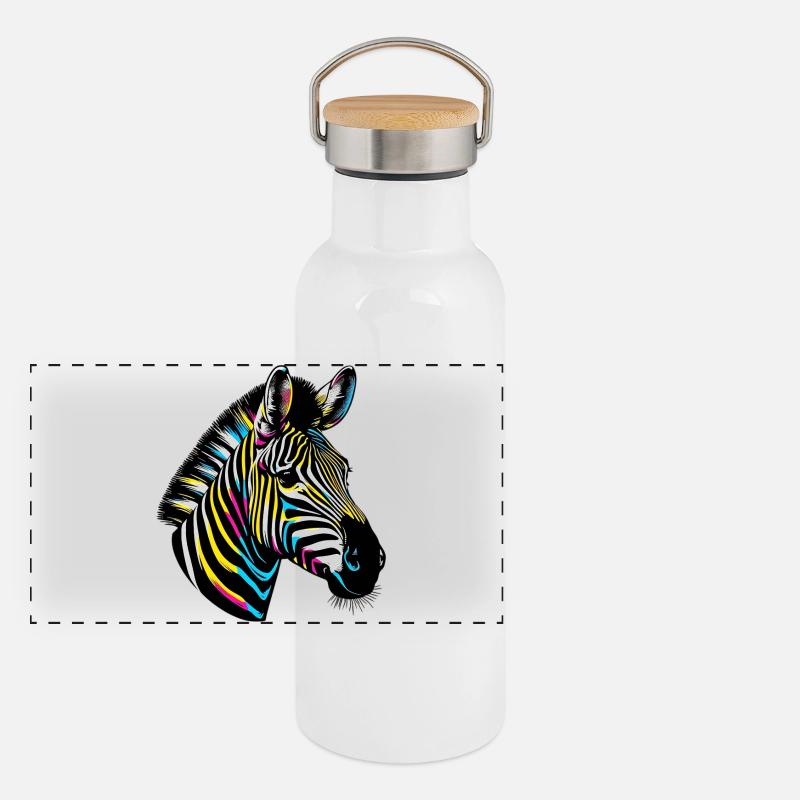 Zèbre Gourde isotherme avec bouchon en bambou