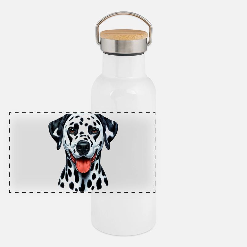 Dalmatian Dog Panoramic Thermal Bottle with Bamboo Lid