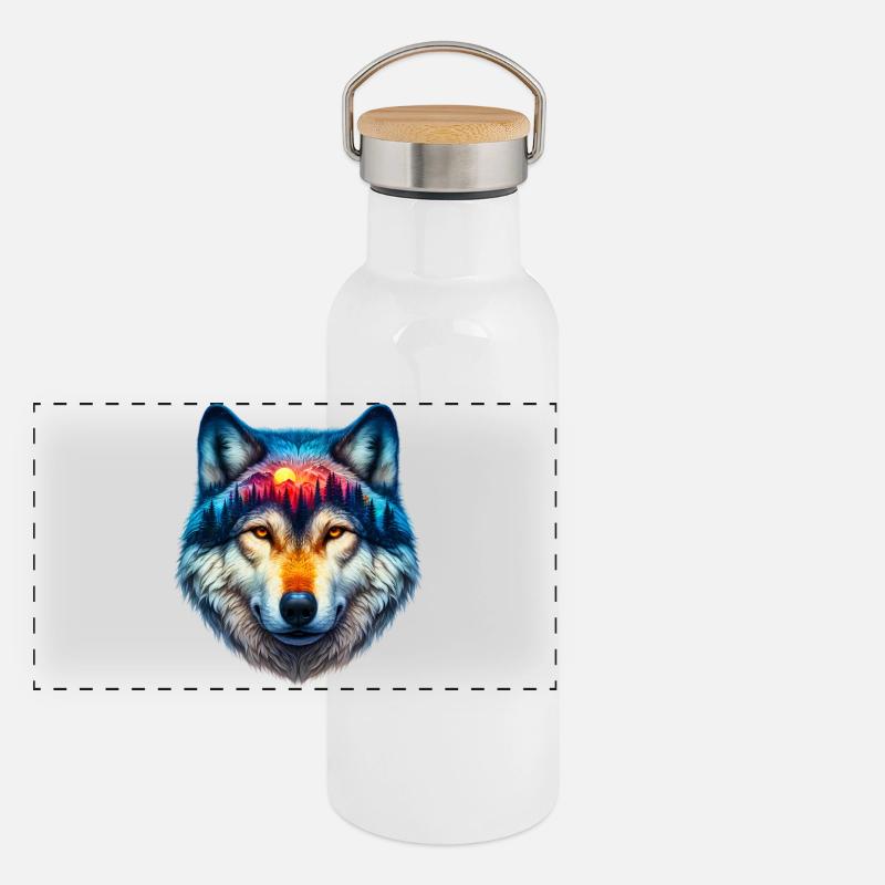 Loup Gourde isotherme avec bouchon en bambou
