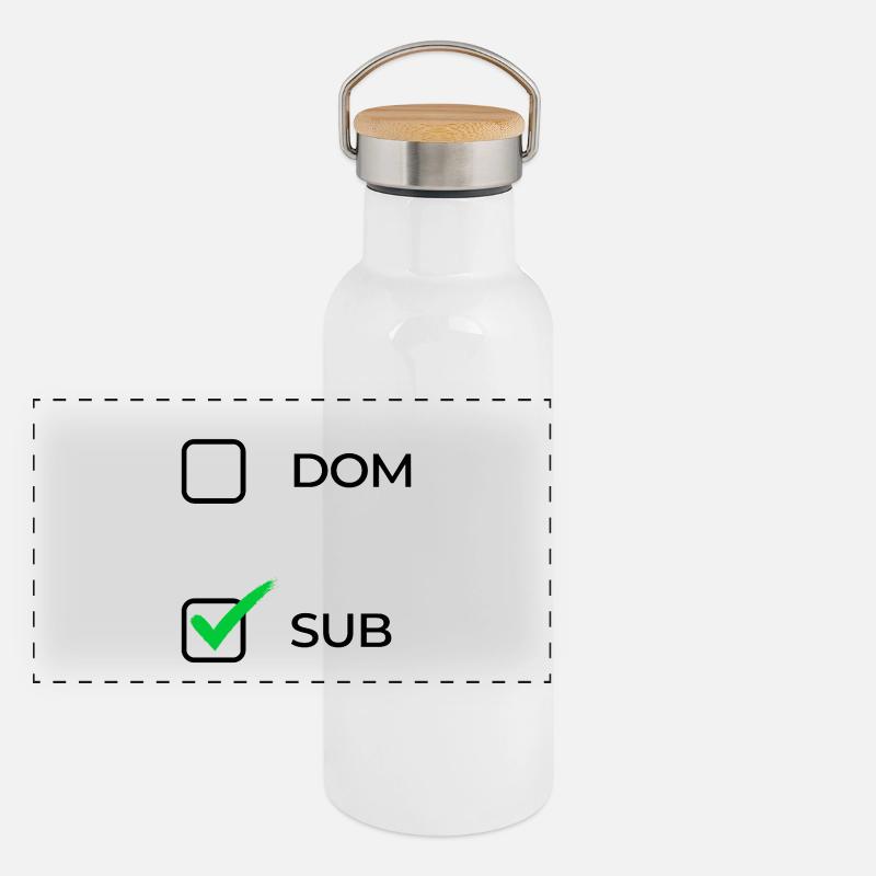 Choix sub - Gourde isotherme avec bouchon en bambou - blanc