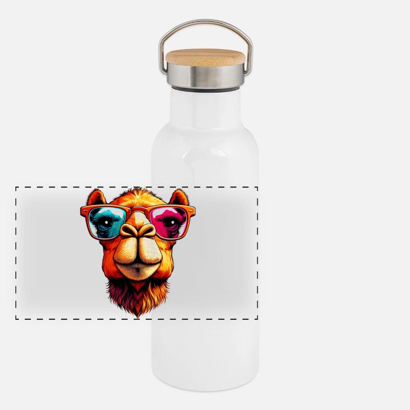 Chameau Gourde isotherme avec bouchon en bambou