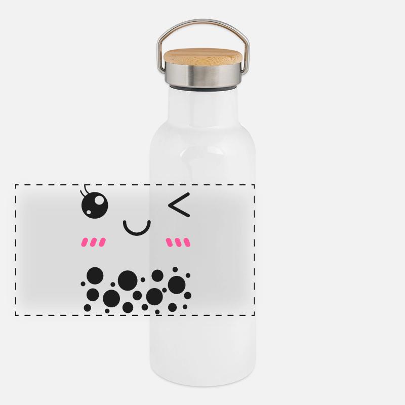 Bubble Tea Panorama Thermosflasche mit Bambusdeckel