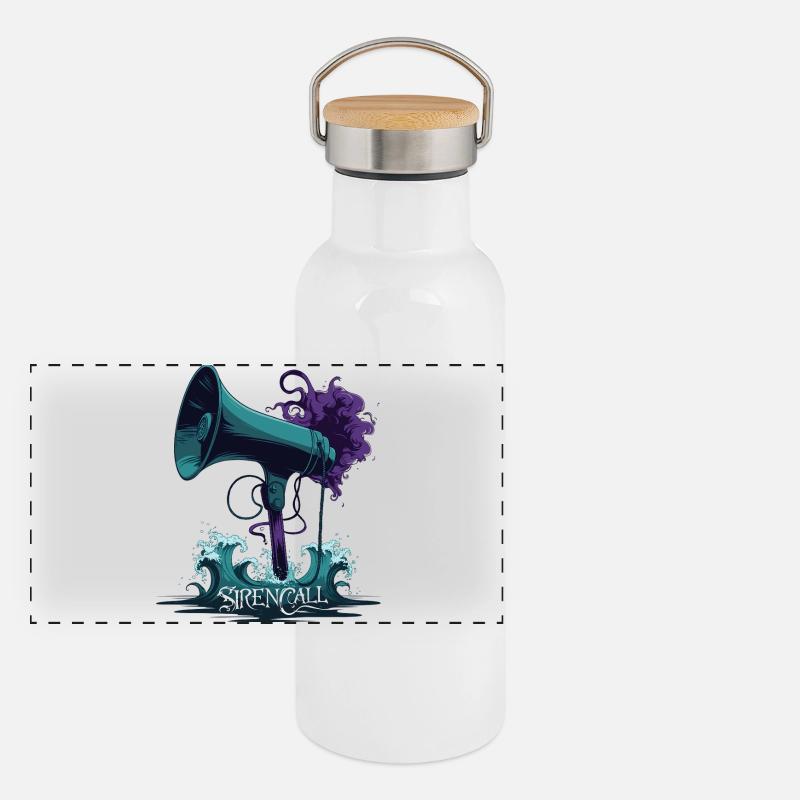 Megaphone Siren Call Panoramic Thermal Bottle with Bamboo Lid