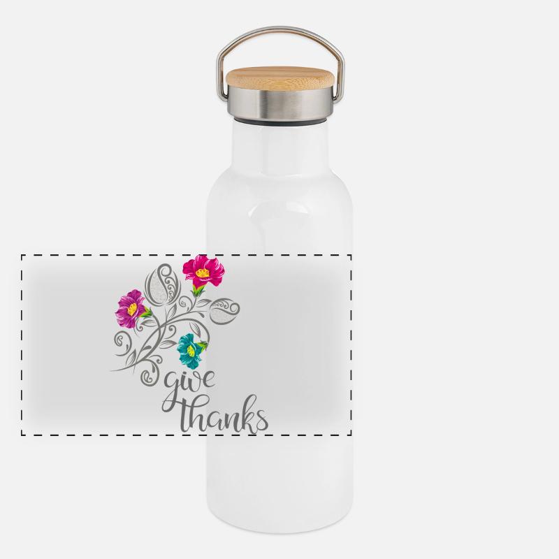 give thanks Panorama Thermosflasche mit Bambusdeckel