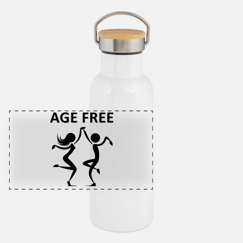 Futuristischer Tiermotive Druck Panorama Thermosflasche mit Bambusdeckel