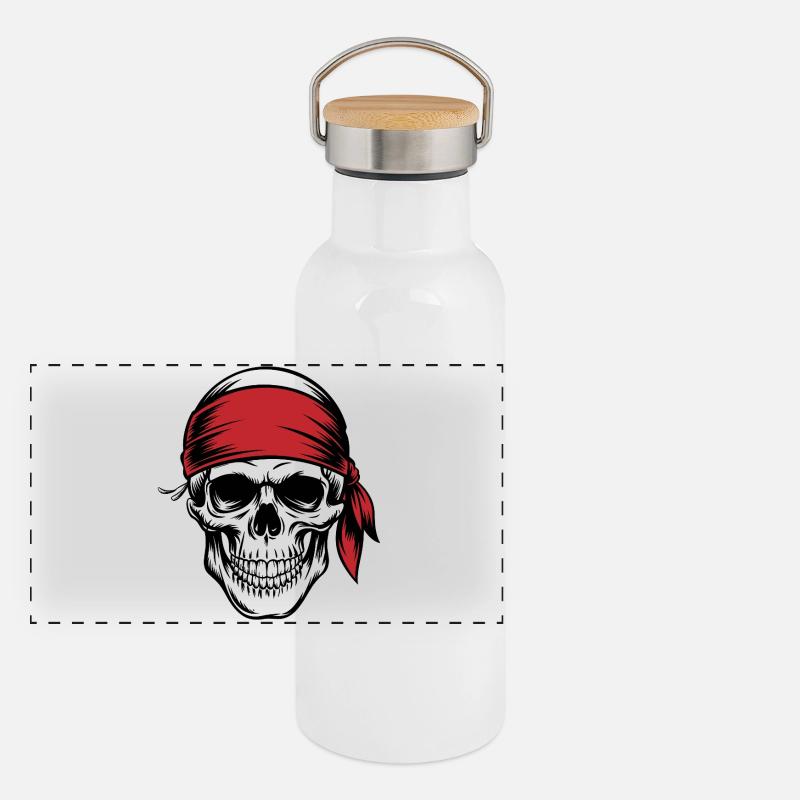 Pirate Skull Panoramic Thermal Bottle with Bamboo Lid