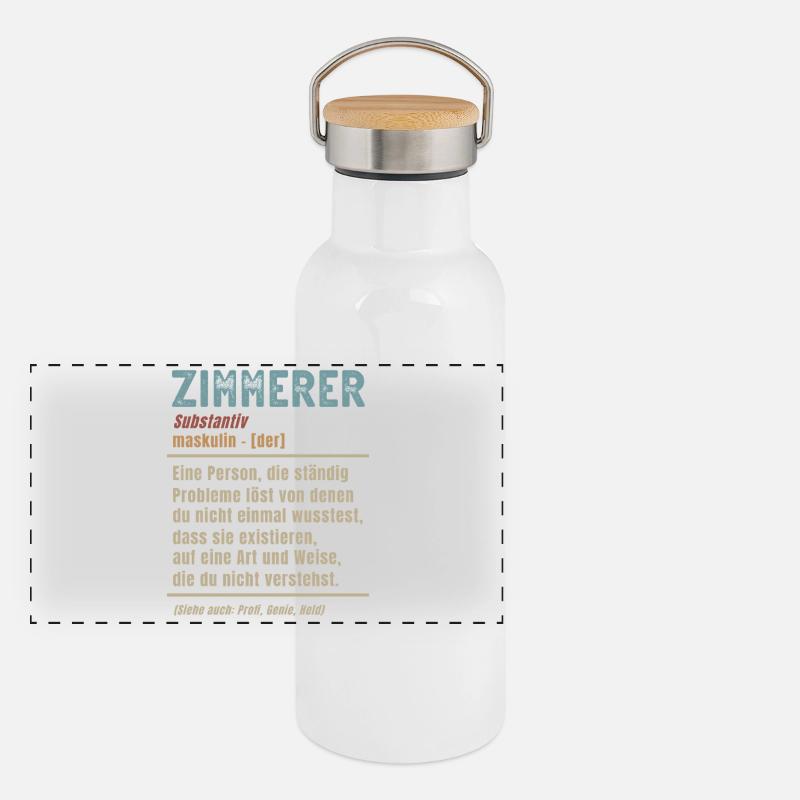 Zimmerer Bedeutung Definition Zimmermann Panorama Thermosflasche mit Bambusdeckel