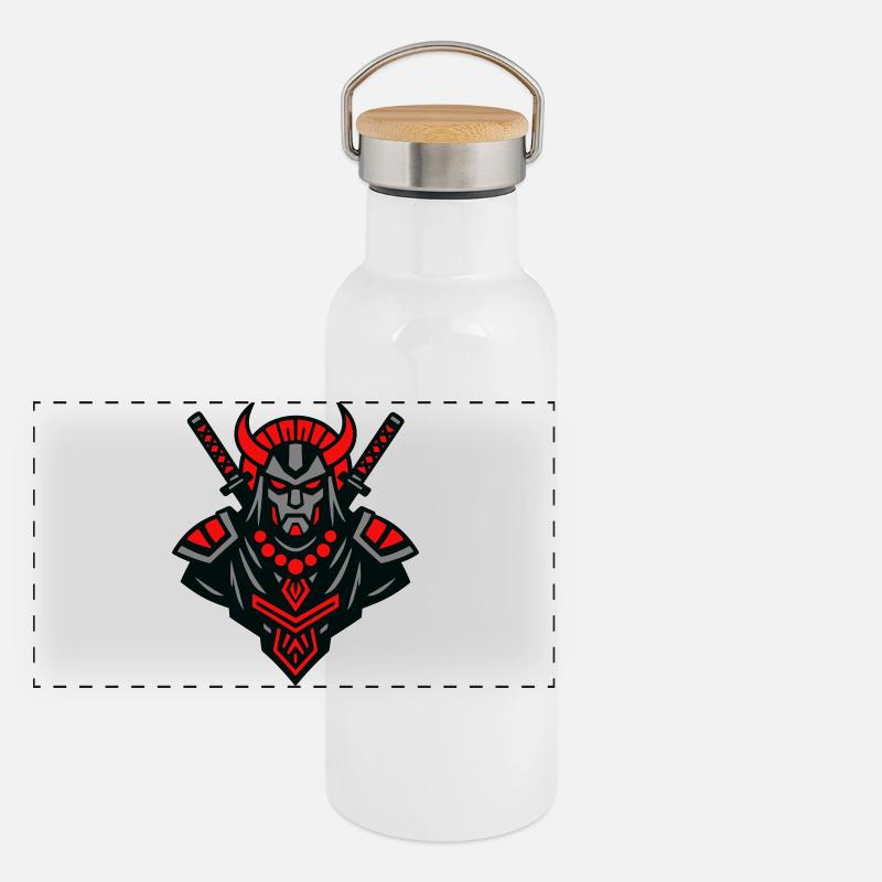 Samouraï Devil Warrior Gourde isotherme avec bouchon en bambou