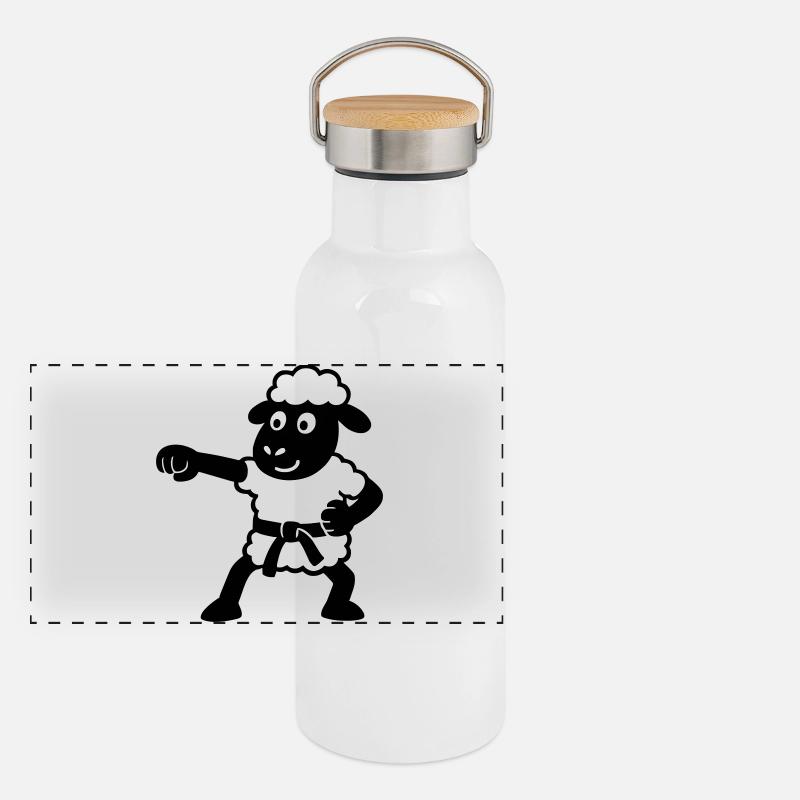 Karate Sheep Panoramic Thermal Bottle with Bamboo Lid