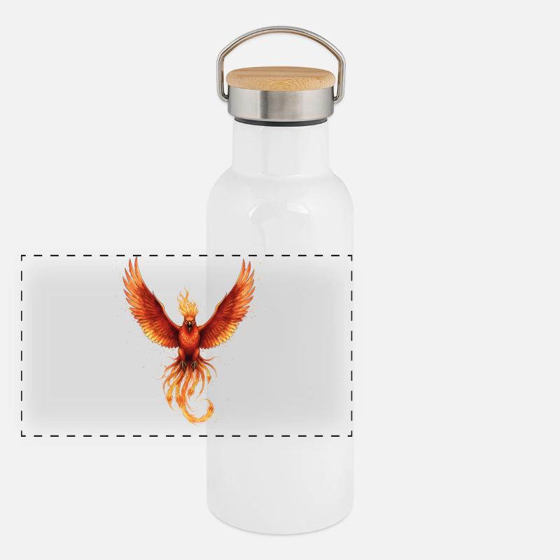 Feu Phoenix Flame Flight Gourde isotherme avec bouchon en bambou