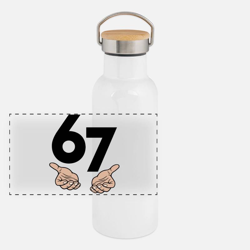 67_Black Panorama Thermosflasche mit Bambusdeckel