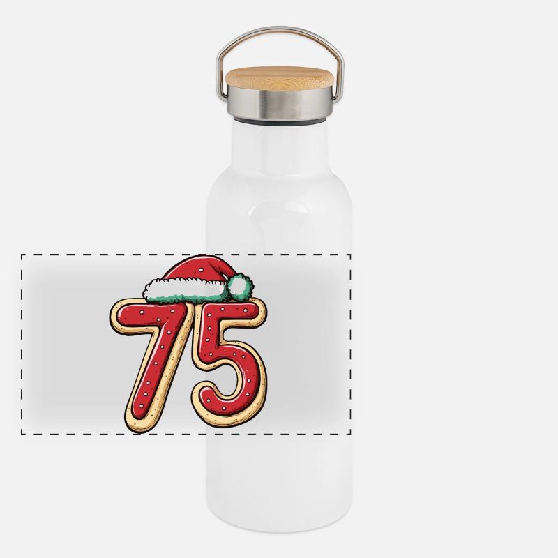 75 Numéro Biscuit Noël Gourde isotherme avec bouchon en bambou