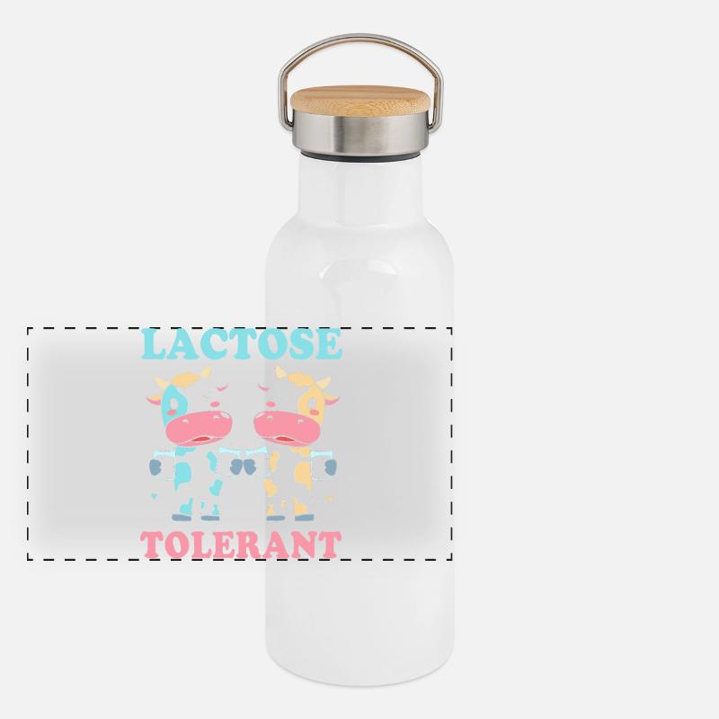 Flatulence au lactose au lait Gourde isotherme avec bouchon en bambou