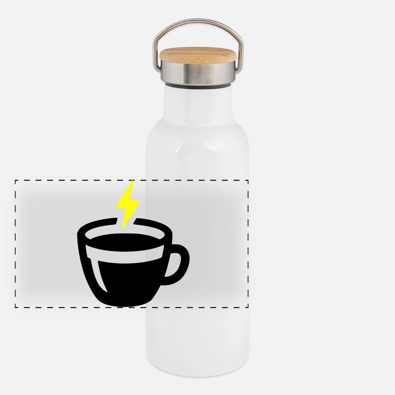Latte Art Liebe:  Latte art Energie Kaffee Vector Panorama Thermosflasche mit Bambusdeckel