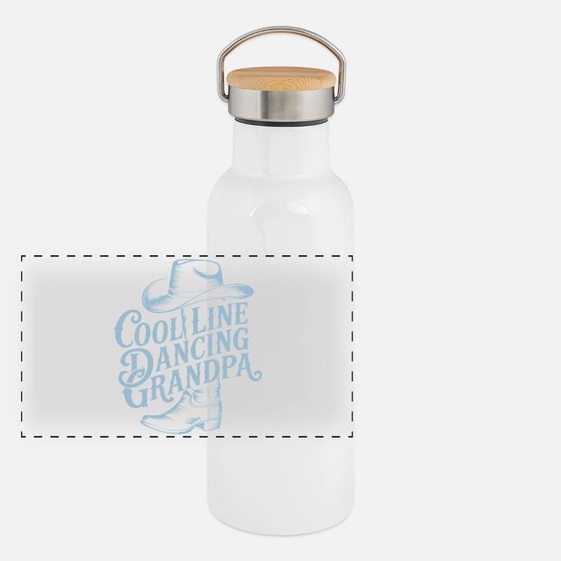 Cool Line Dancing Grandpa Panoramic Thermal Bottle with Bamboo Lid