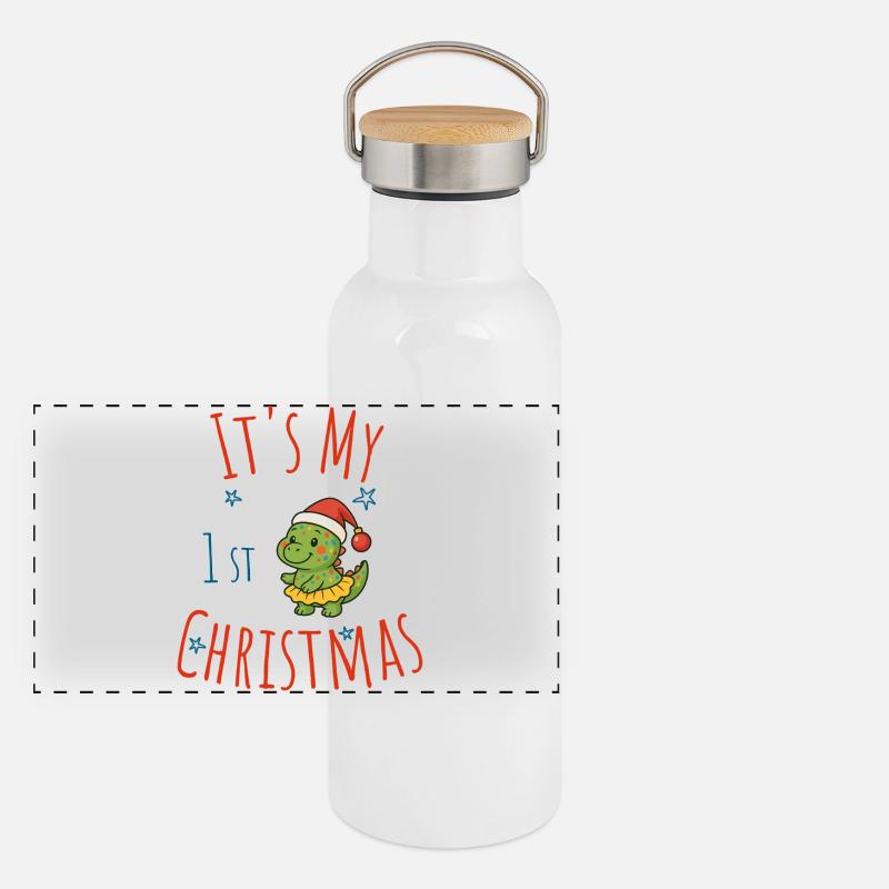 Mon premier dinosaure de Noël Gourde isotherme avec bouchon en bambou