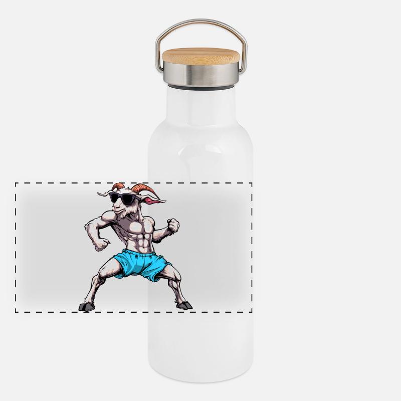 Fitness de la chèvre Gourde isotherme avec bouchon en bambou