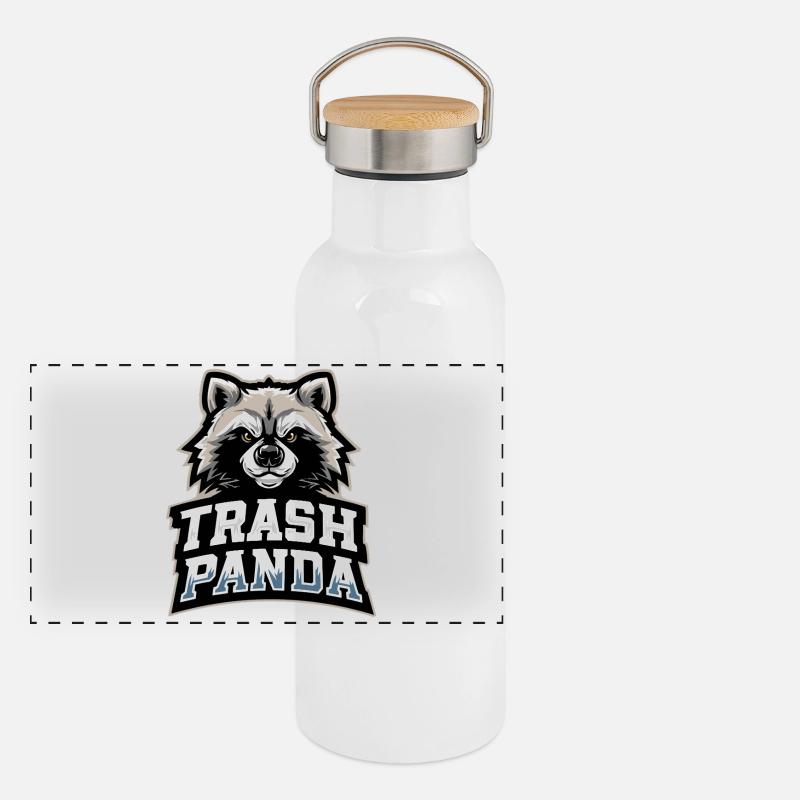 Emblème du Panda Trash Panda Gourde isotherme avec bouchon en bambou