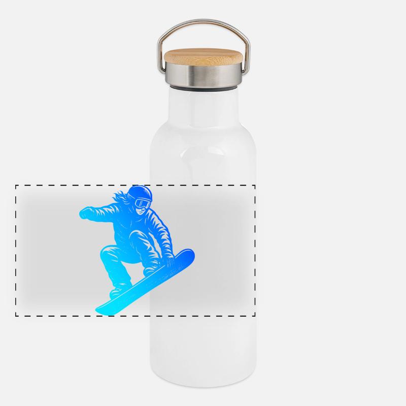 Short and clear snowboard Panoramic Thermal Bottle with Bamboo Lid