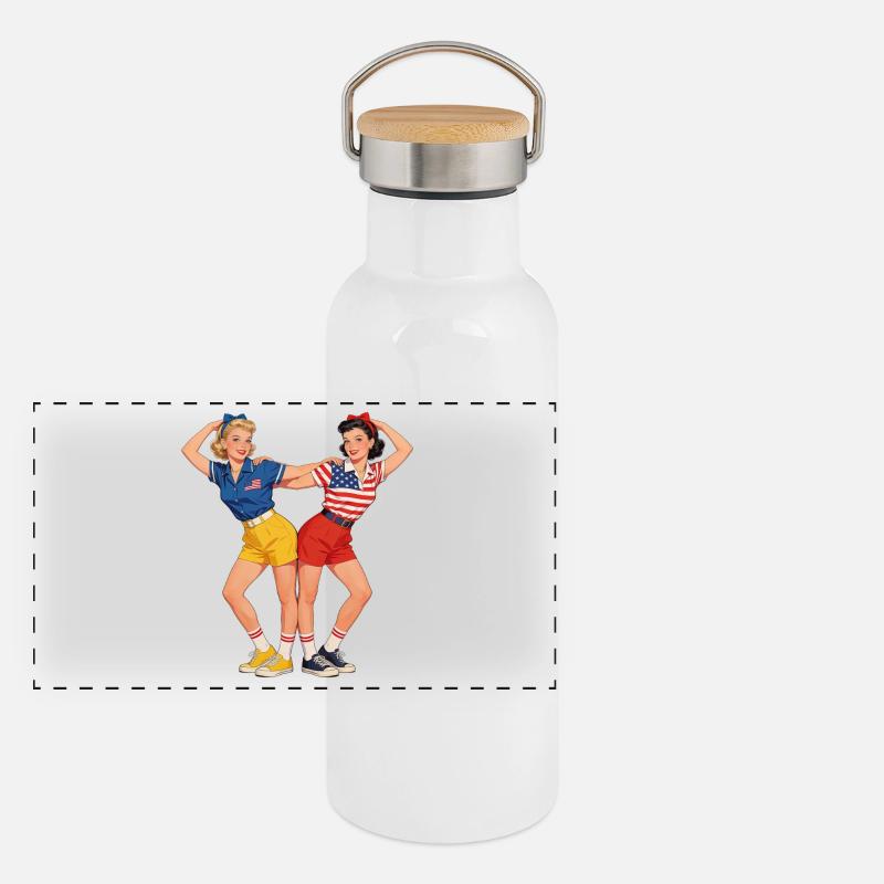 Pin-Up Patriot Duo Gourde isotherme avec bouchon en bambou