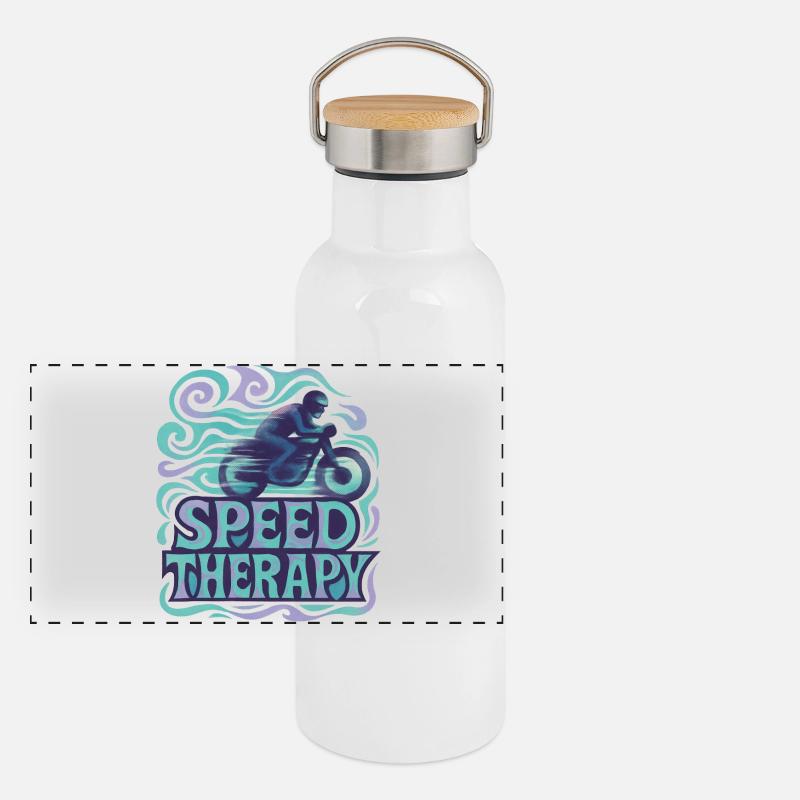 Speed Therapy - Moto Gourde isotherme avec bouchon en bambou
