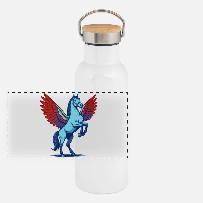 PEGASUS #2 - animals Panoramic Thermal Bottle with Bamboo Lid