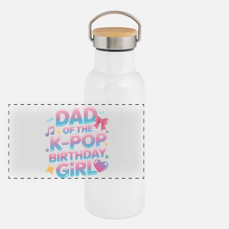Papa des K-Pop Geburtstagskinds – Stolzer Vater Panorama Thermosflasche mit Bambusdeckel