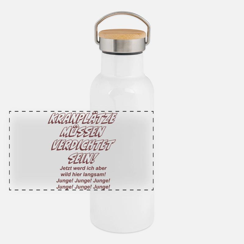 Kranplätze müssen verdichtet sein! Panorama Thermosflasche mit Bambusdeckel