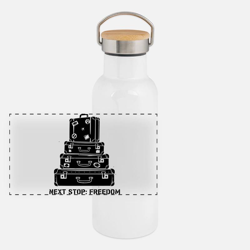Suitcase Stack Freedom Travel Panoramic Thermal Bottle with Bamboo Lid