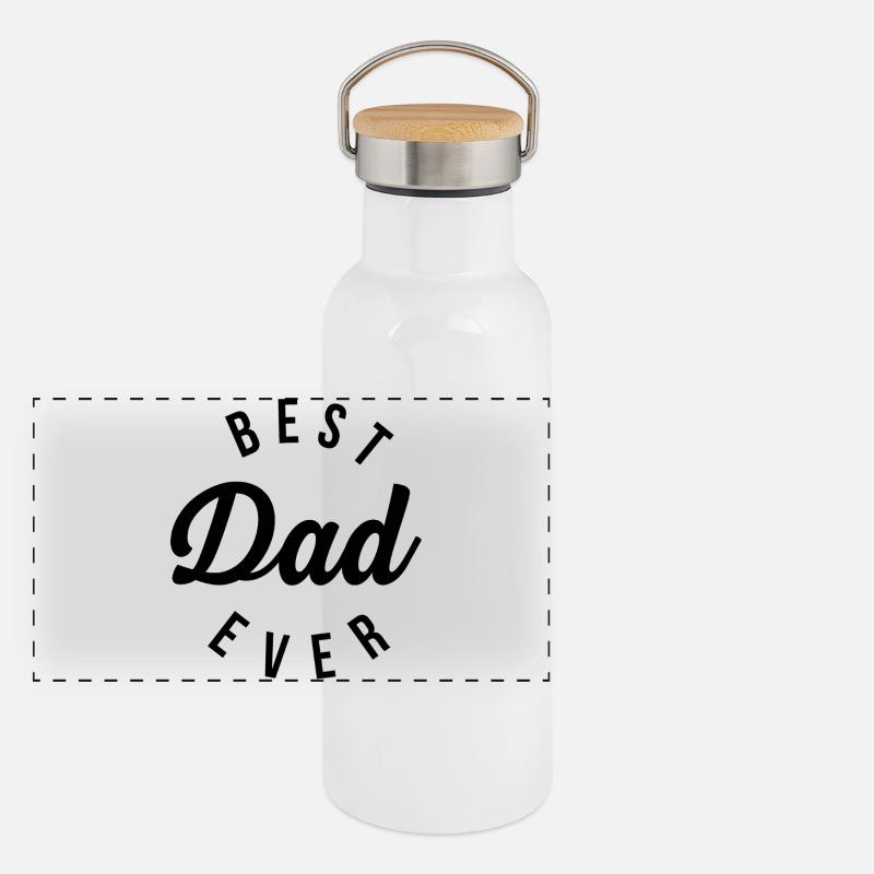 Papa Held 2026 Best Dad Ever Panorama Thermosflasche mit Bambusdeckel