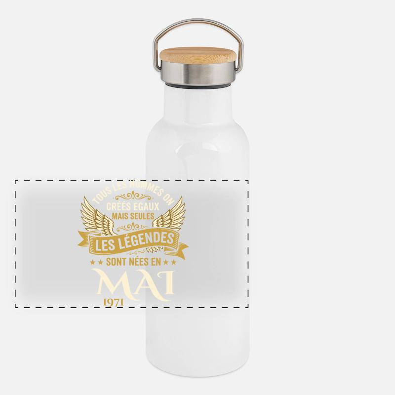 Anniversaire Mai 1971 Gourde isotherme avec bouchon en bambou