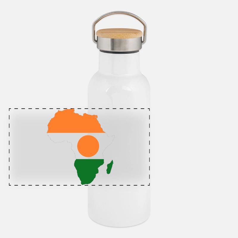 Niger_Flagge_Afrika Panorama Thermosflasche mit Bambusdeckel