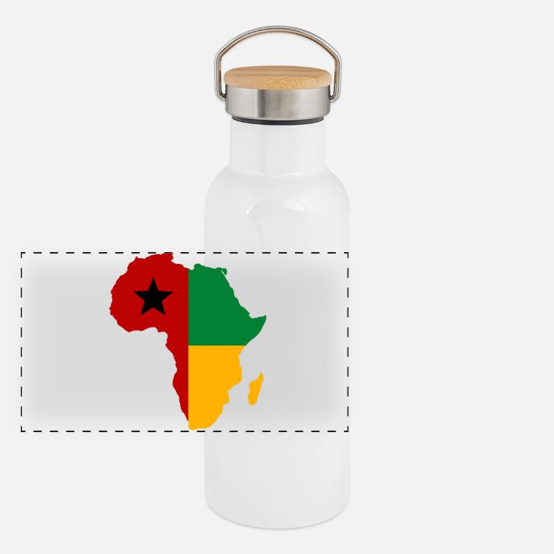 Guinea Bissau_Flagge_Afrika Panoramic Thermal Bottle with Bamboo Lid