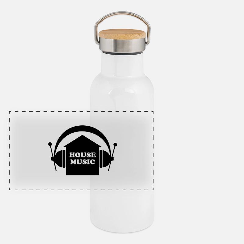 house music Gourde isotherme avec bouchon en bambou