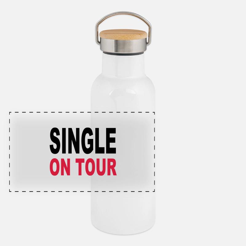 Single Panorama Thermosflasche mit Bambusdeckel