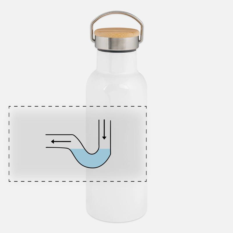 Plombier Gourde isotherme avec bouchon en bambou