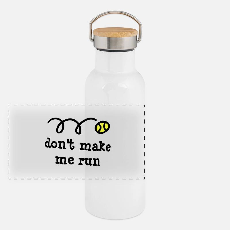 Don't make me run! Panorama Thermosflasche mit Bambusdeckel