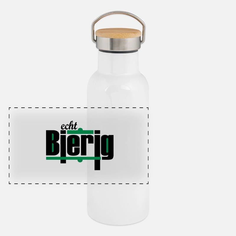 "echt Bierig" by Claudia-Moda Panorama Thermosflasche mit Bambusdeckel