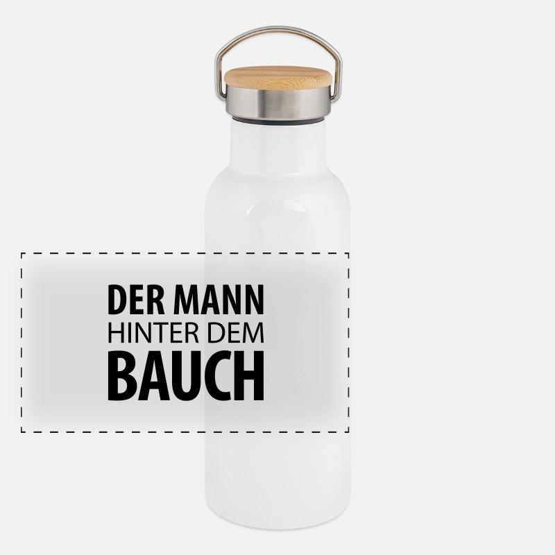 Der Mann hinter dem Bauch (dh) Panorama Thermosflasche mit Bambusdeckel