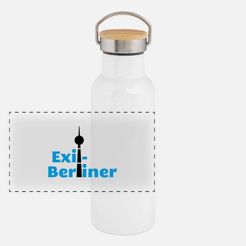 Berlin - Exil-Berliner Panorama Thermosflasche mit Bambusdeckel