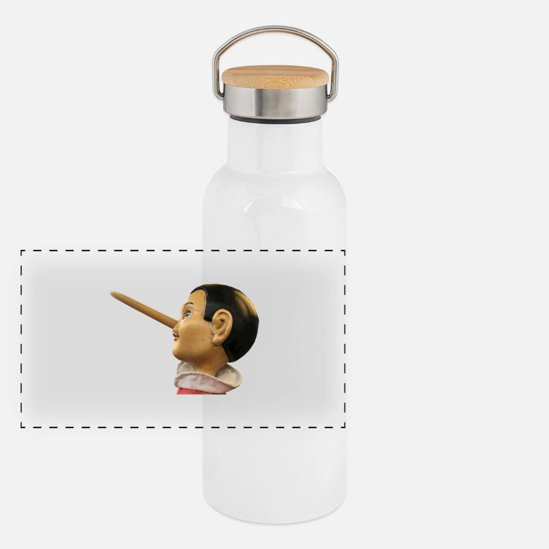 Pinocchio Panorama Thermosflasche mit Bambusdeckel