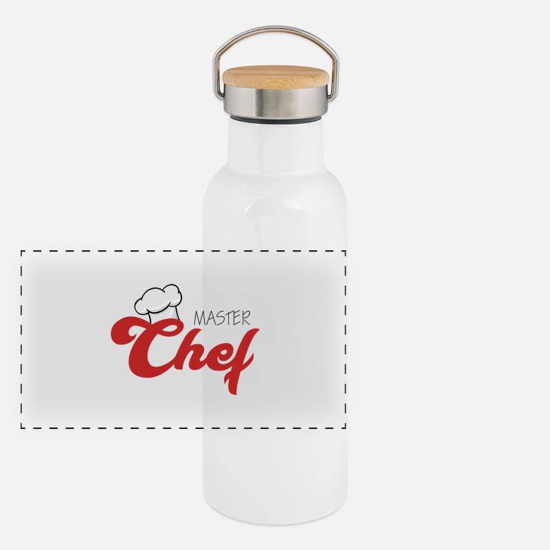 Cuisinier / Chef: Master Chef Gourde isotherme avec bouchon en bambou