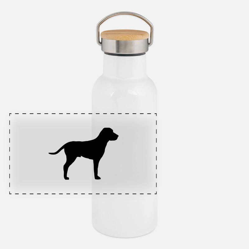 Hund Panorama Thermosflasche mit Bambusdeckel