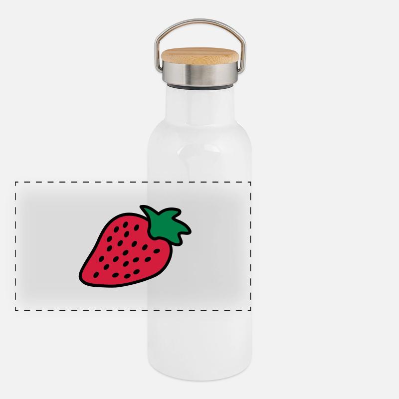 strawberry Panoramic Thermal Bottle with Bamboo Lid