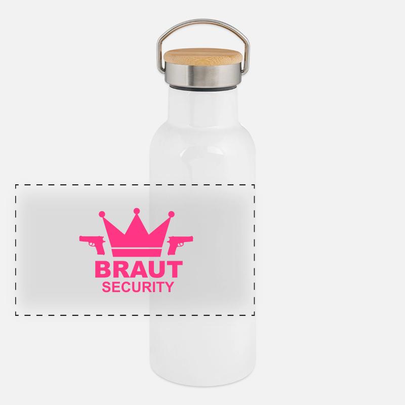 Braut Security JGA Panorama Thermosflasche mit Bambusdeckel